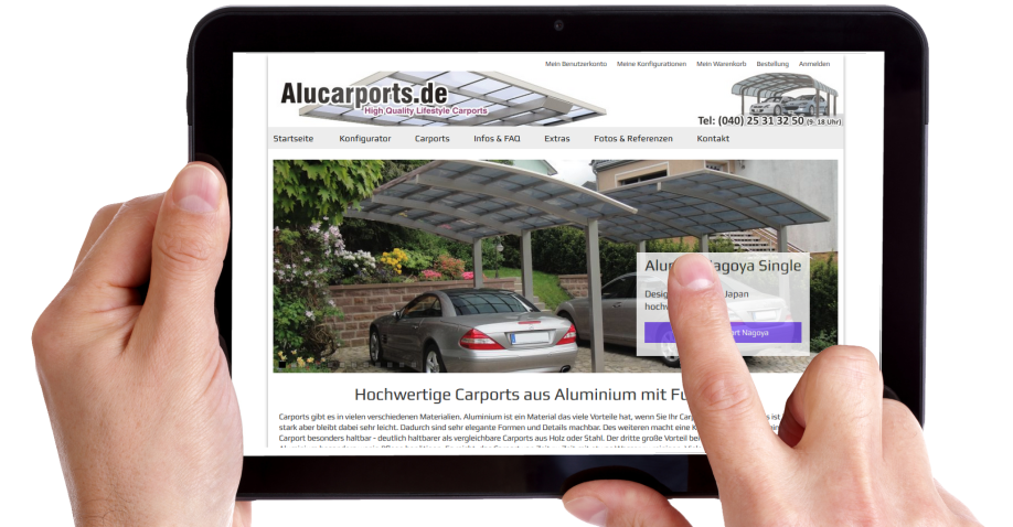 Carports aus Aluminium direkt online im Konfigurator berechnen