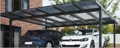 Alucarports Typ D mit Flachdach