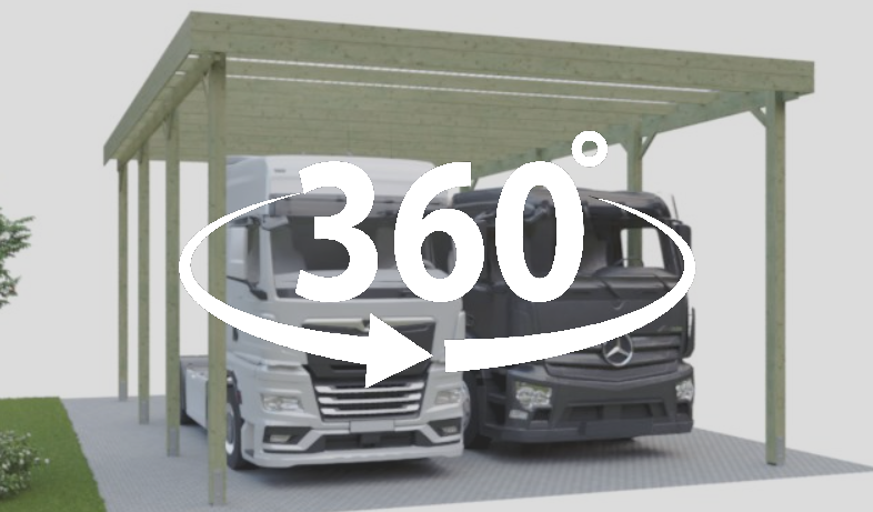 360 Grad Ansicht vom HD Carport