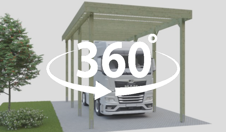 360 Grad Ansicht vom HD Carport