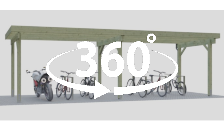 360 Grad Ansicht vom HD Fahrradunterstand