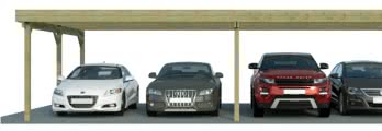 Zur Übersicht der Reihencarport-Auswahl Reihencarports aus Holz