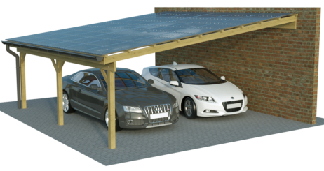 Pultdach-Doppelcarports aus Holz - günstiger Bausatz Pultdach-Doppelcarports aus Holz - günstiger Bausatz