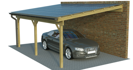 Pultdach-Einzelcarports aus Holz - günstiger Bausatz Pultdach-Einzelcarports aus Holz - günstiger Bausatz