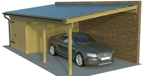 Pultdach Einzelcarports mit Abstellraum Pultdach Einzelcarports mit Abstellraum