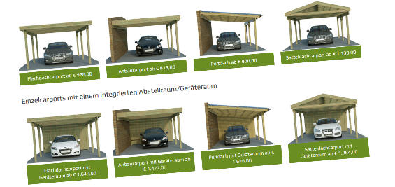 Garagenzelt Carport 3,3 x 8,4 m in grün Auto & Motorrad Carports 